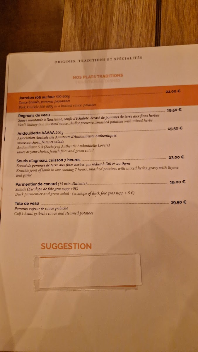 Menu La Taverne - Table De Caractère - Chasseneuil-Du-Poitou-2
