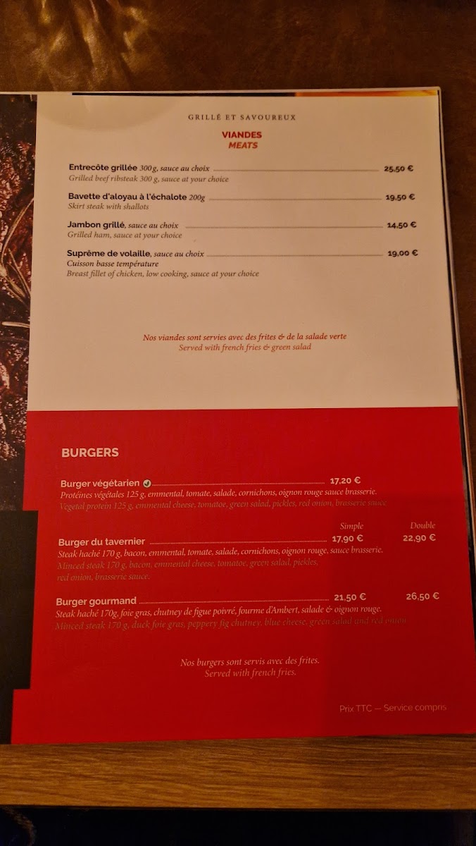 Menu La Taverne - Table De Caractère - Chasseneuil-Du-Poitou-8