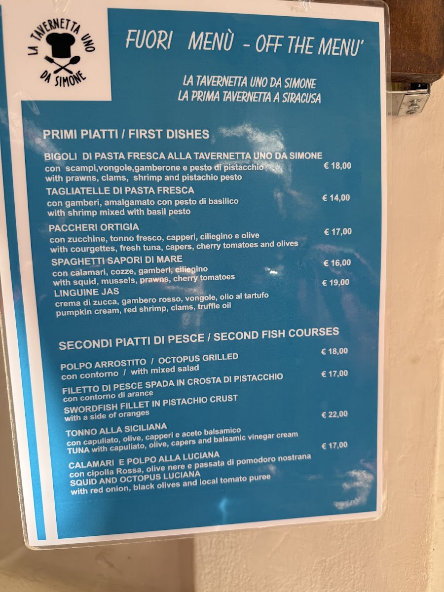 Menu La Tavernetta Uno Da Simone-10