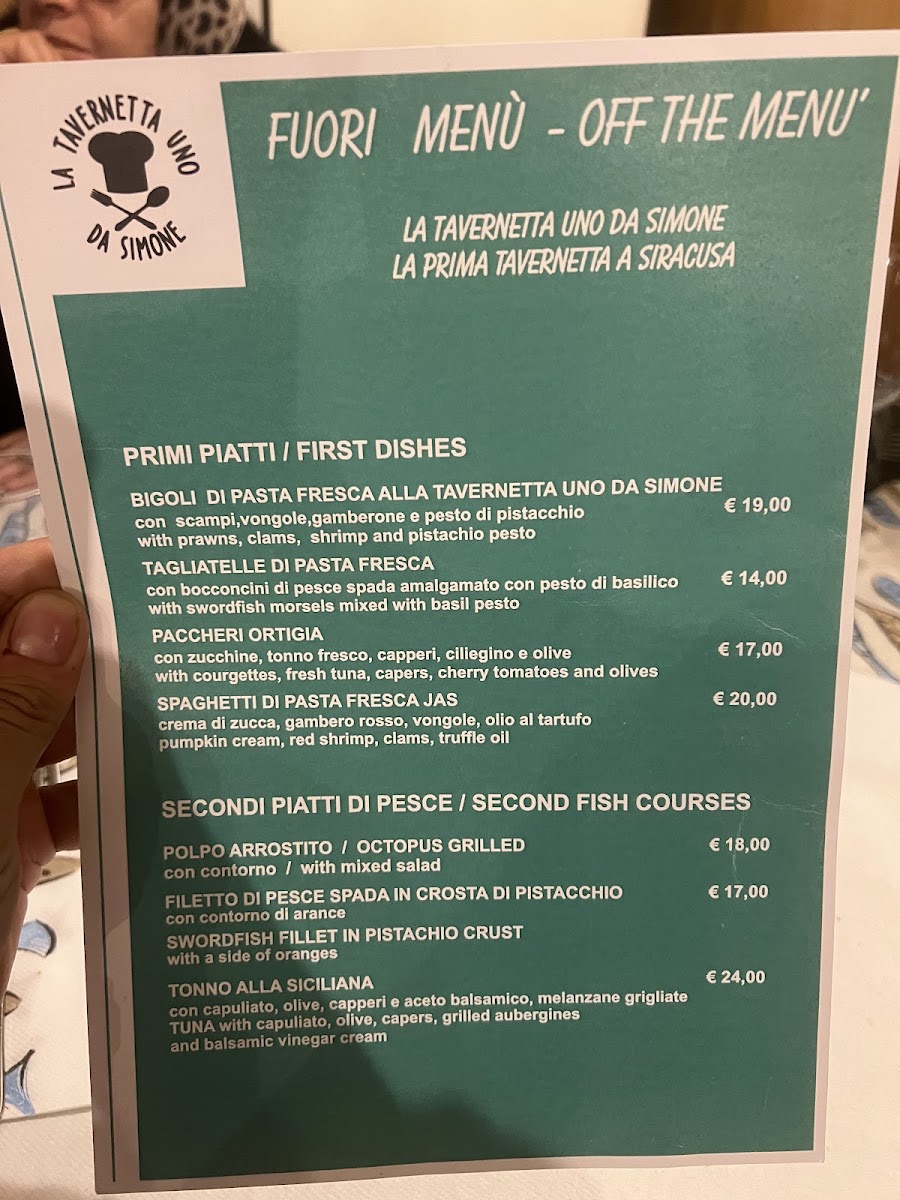 Menu La Tavernetta Uno Da Simone-2