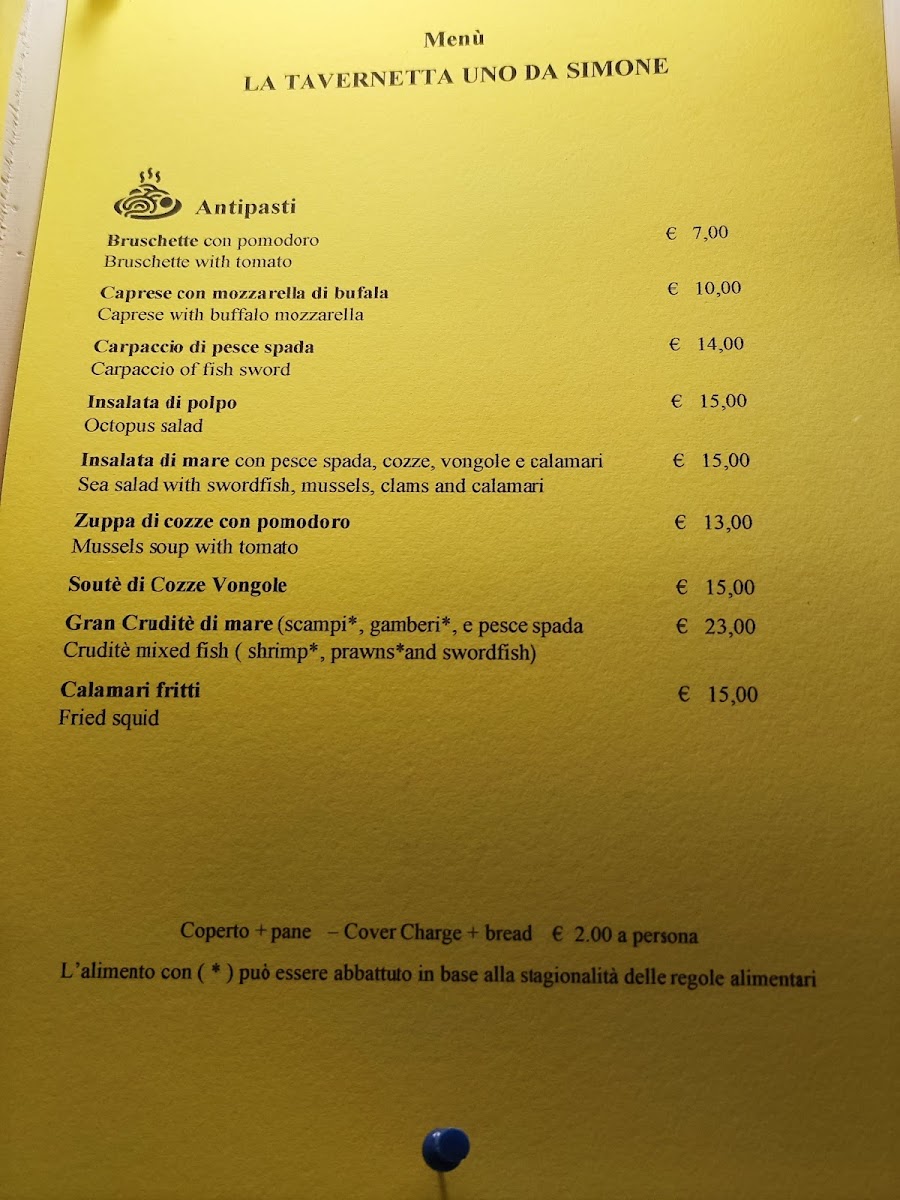 Menu La Tavernetta Uno Da Simone-6