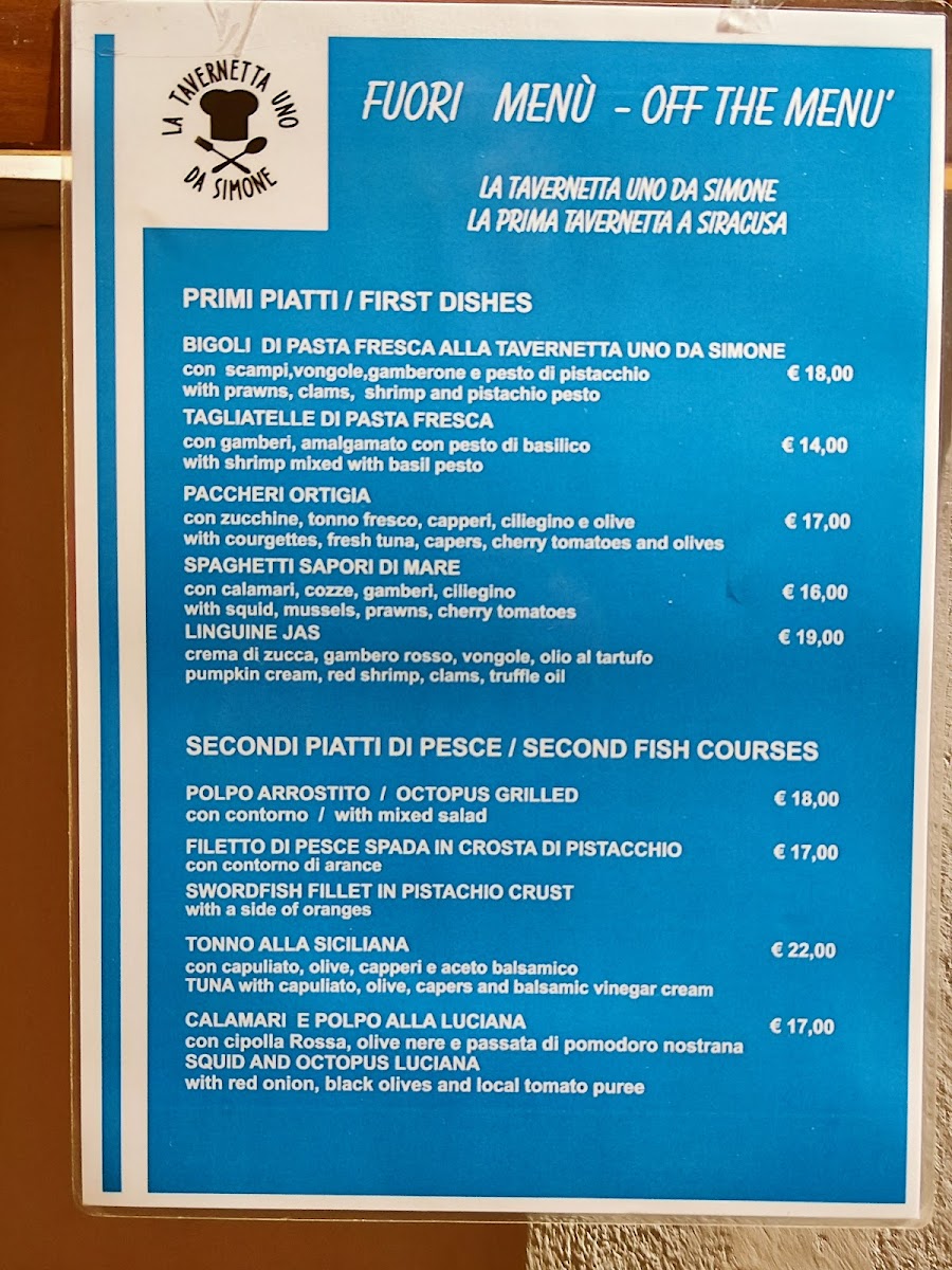 Menu La Tavernetta Uno Da Simone-8