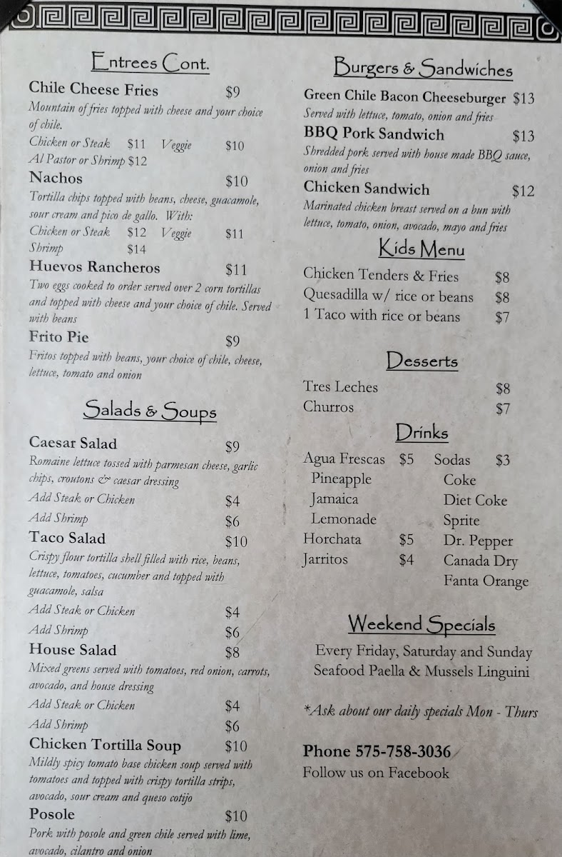 Menu La Terraza De Taos Cocina-5