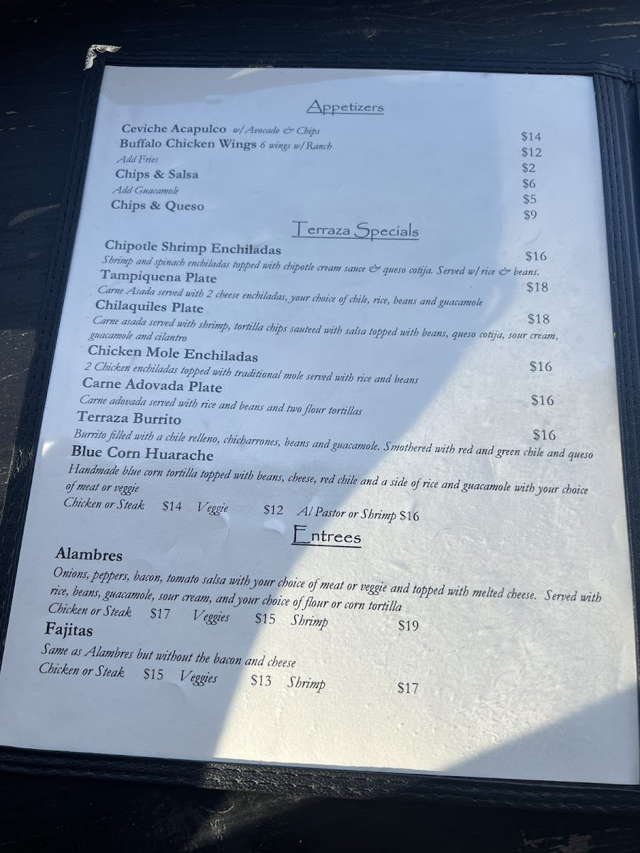 Menu La Terraza De Taos Cocina-7