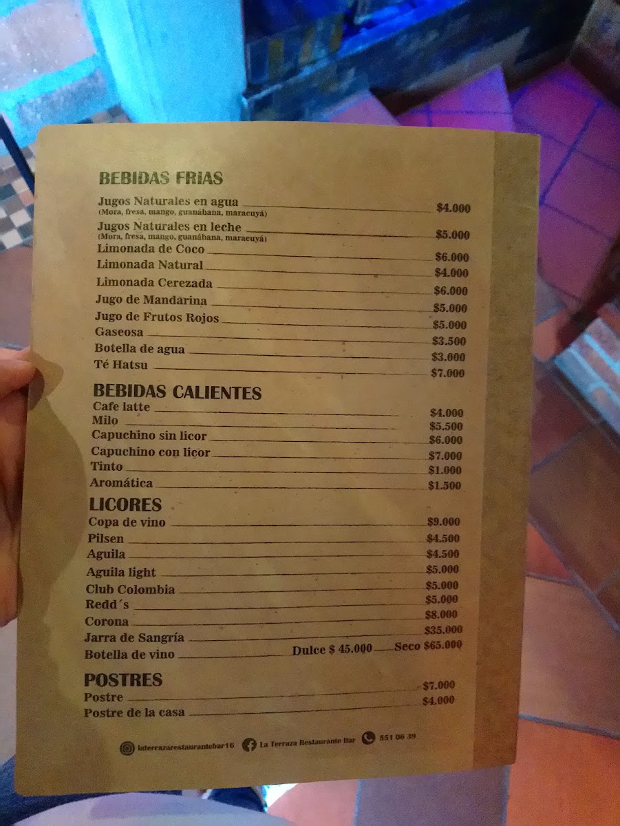 Menu La Terraza Restaurante Bar-1
