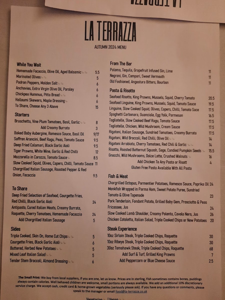 Menu La Terrazza Bedford-4