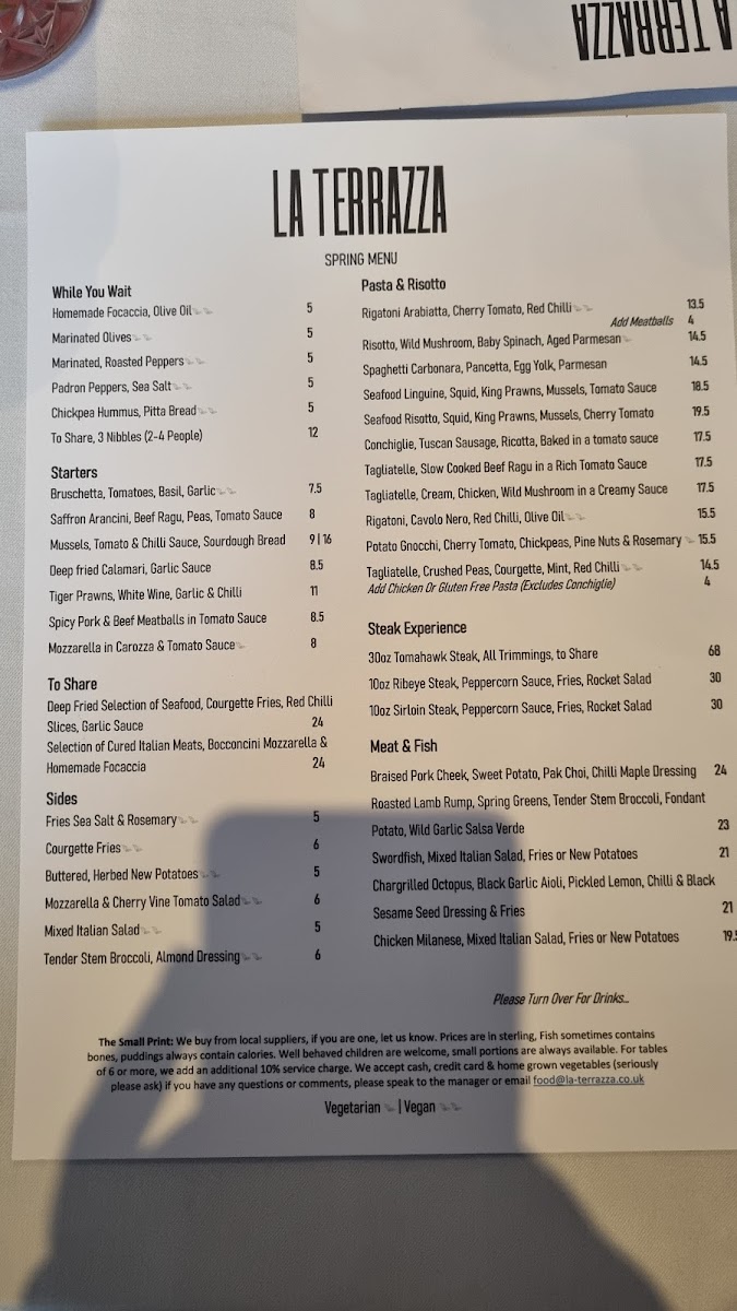 Menu La Terrazza Bedford-5