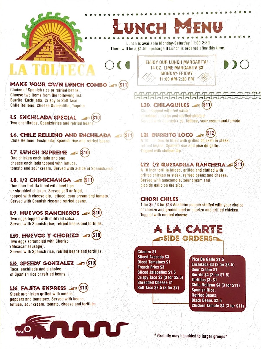 Menu La Tolteca Mexican Restaurant-3