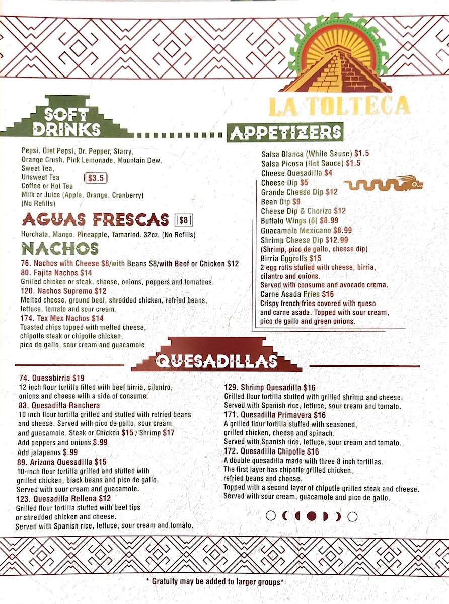 Menu La Tolteca Mexican Restaurant-4