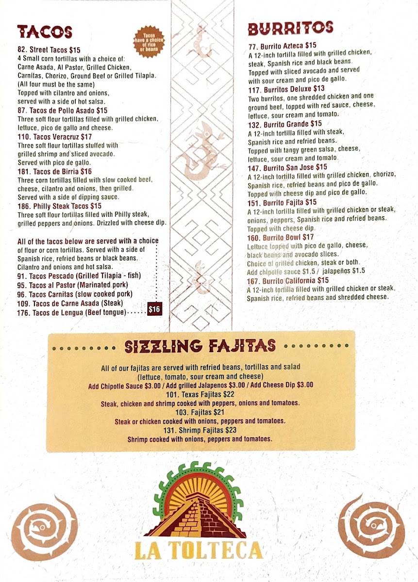 Menu La Tolteca Mexican Restaurant-6