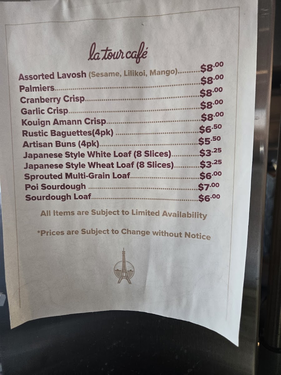 Menu La Tour Cafe Iwilei-2