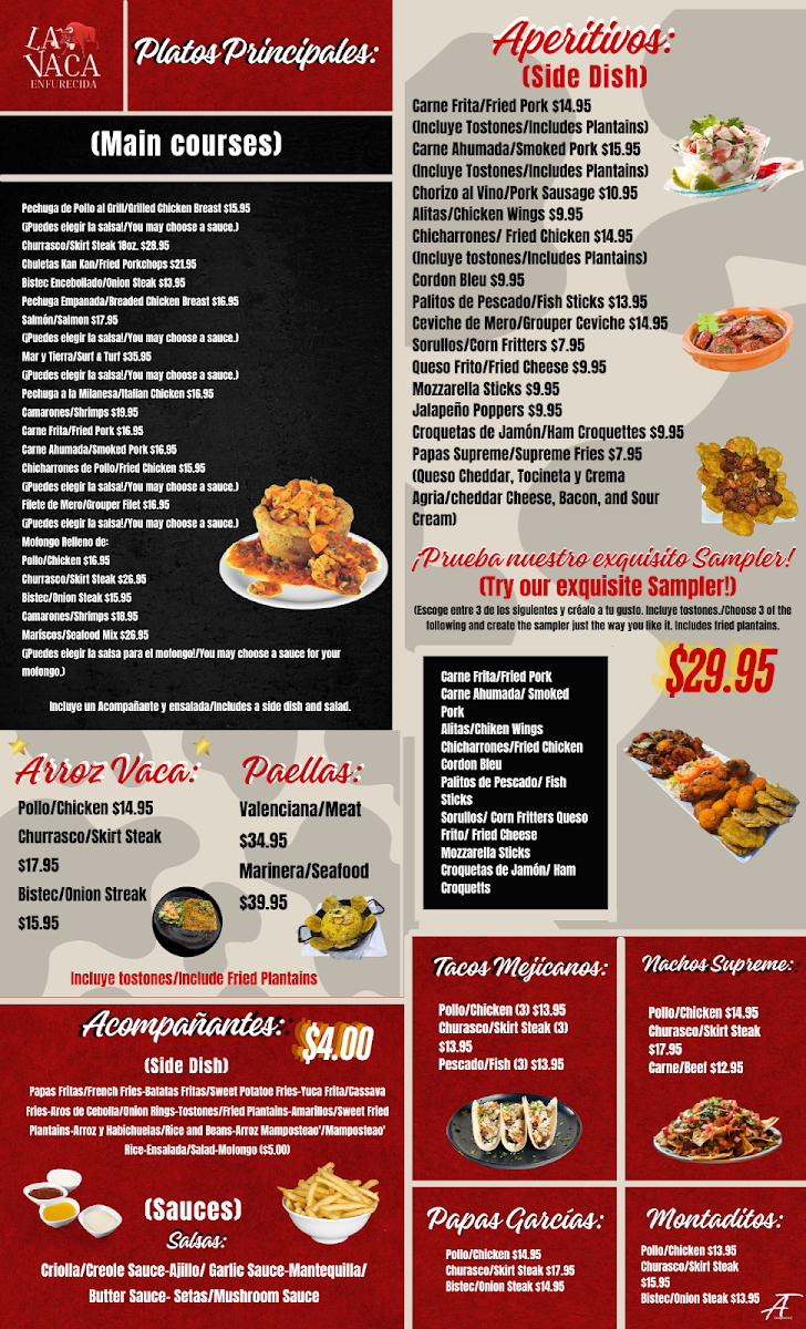 Menu La Vaca Enfurecida Bikers Bar & Grill San Juan-1