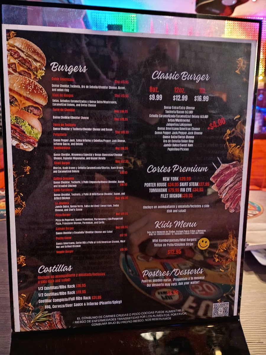 Menu La Vaca Enfurecida Bikers Bar & Grill San Juan-5