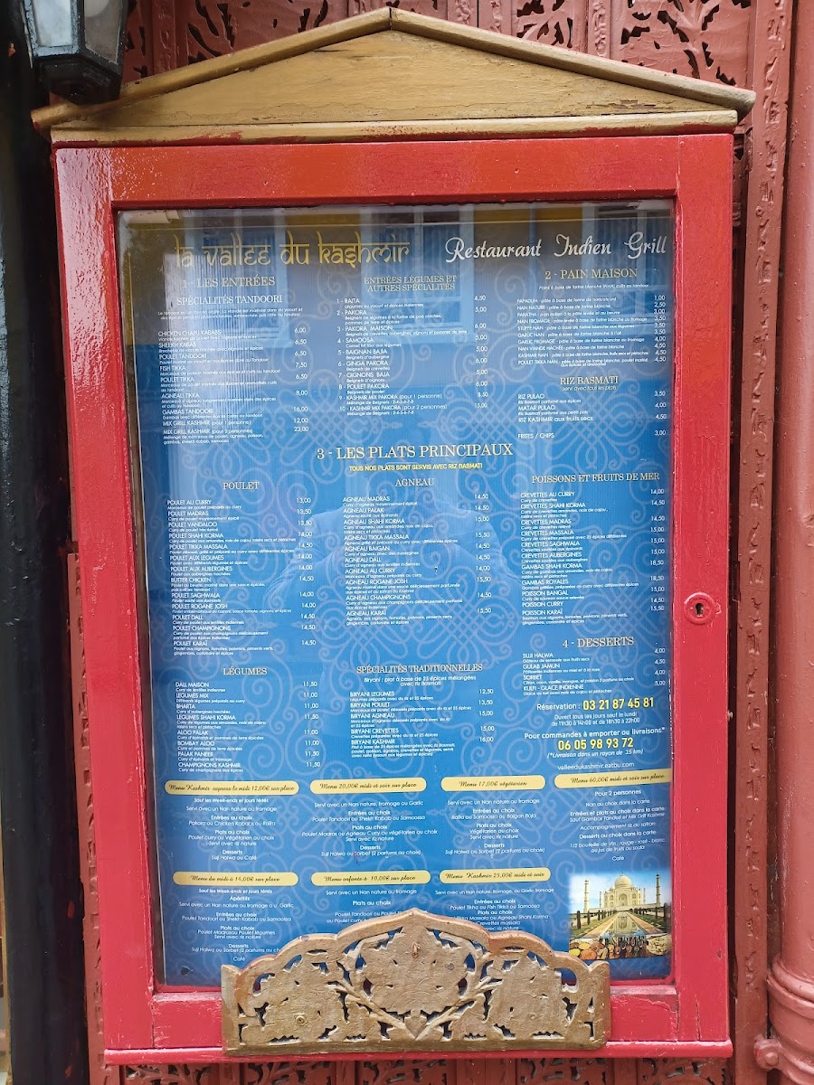 Menu La Vallée Du Kashmir ! Since 2003-3