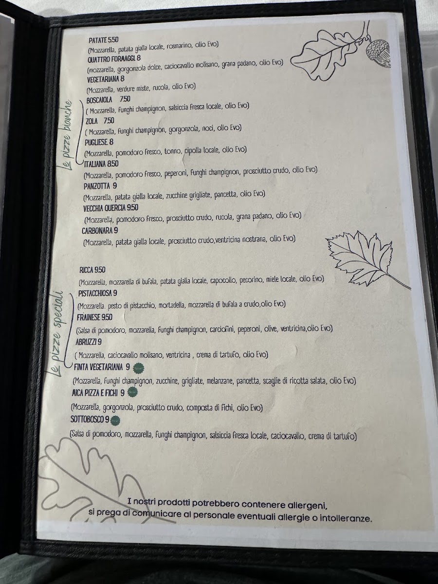 Menu La Vecchia Quercia-1
