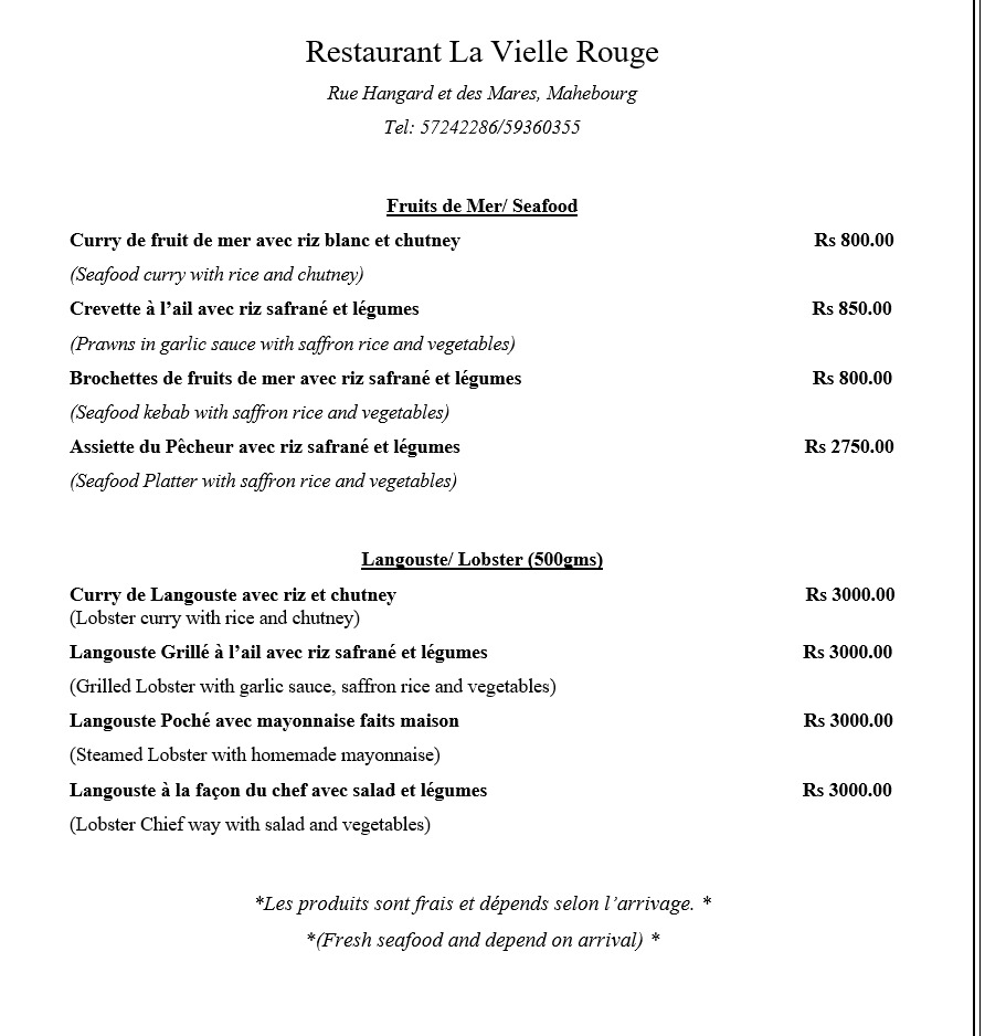 Menu La Vielle Rouge-1