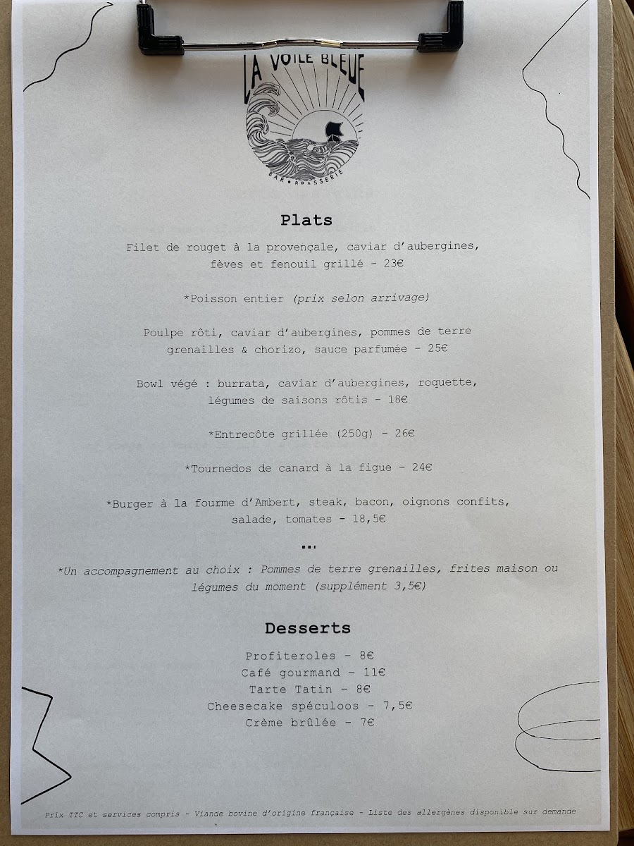 Menu La Voile Bleue-1