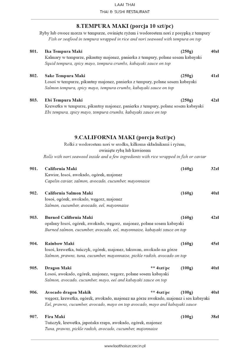Menu Laai Thai Thai&sushi Restaurant-10