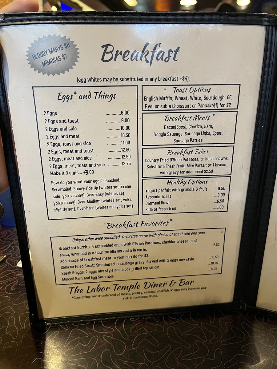 Menu Labor Temple Diner & Bar-3