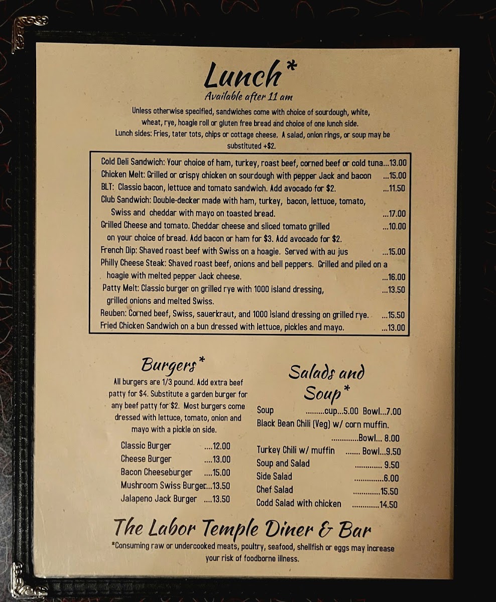 Menu Labor Temple Diner & Bar-7