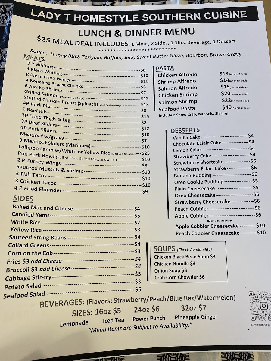 Menu Lady T Homestyle Southern Cuisine & Catering-2