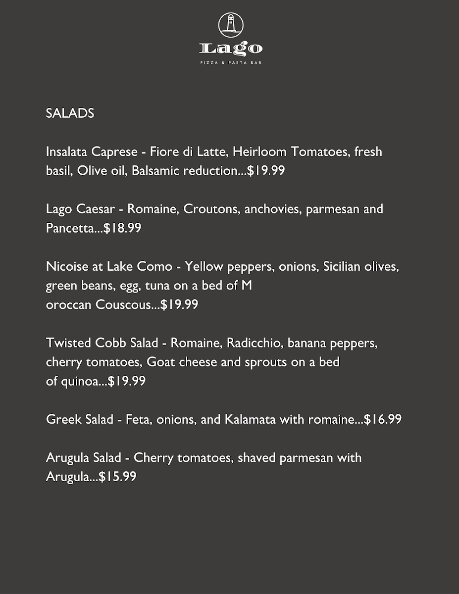 Menu Lago Pizza & Pasta Bar-8