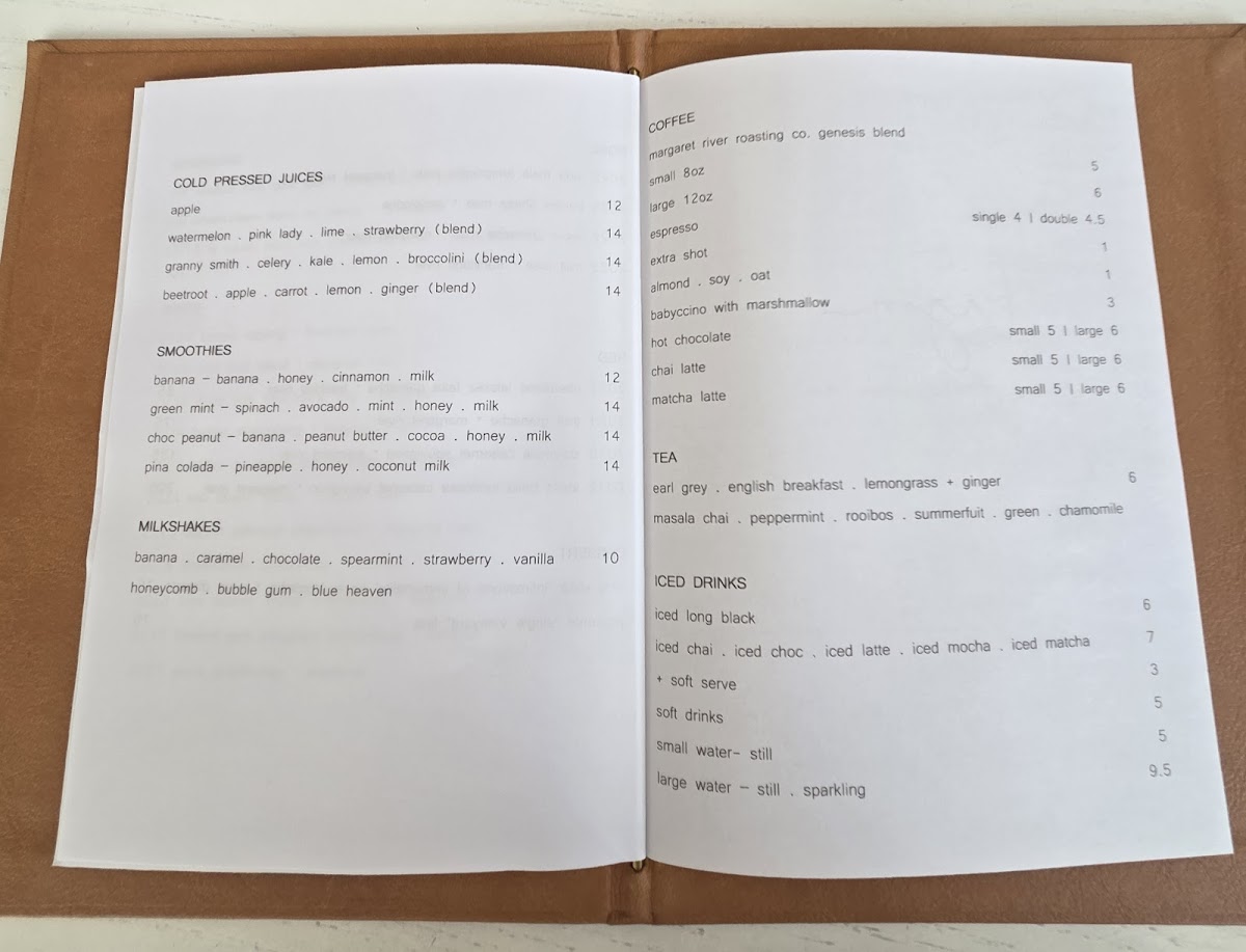 Menu Lagoon Yallingup-2
