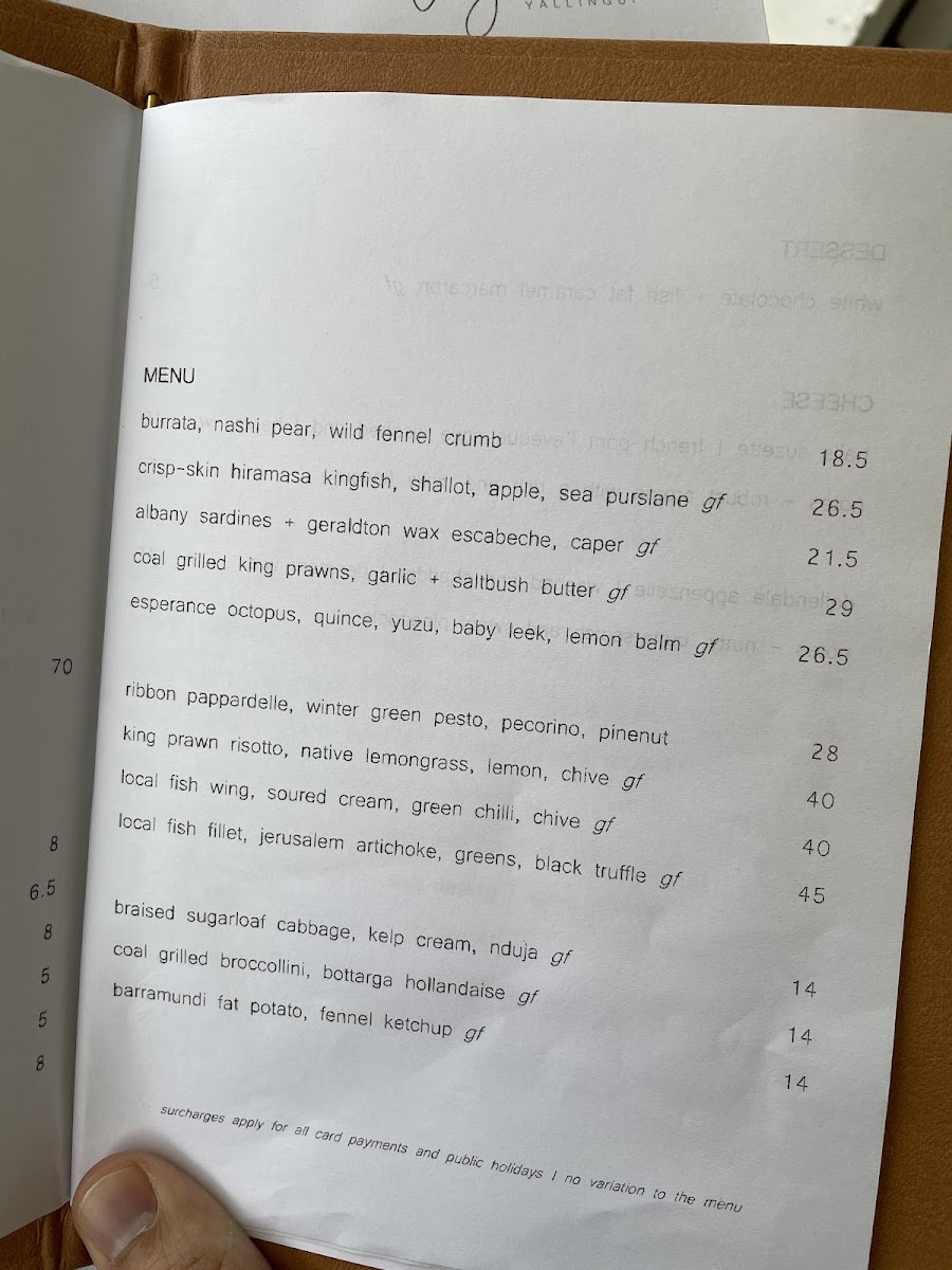 Menu Lagoon Yallingup-7