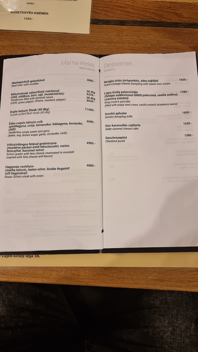 Menu Lajos Király Étterem-5