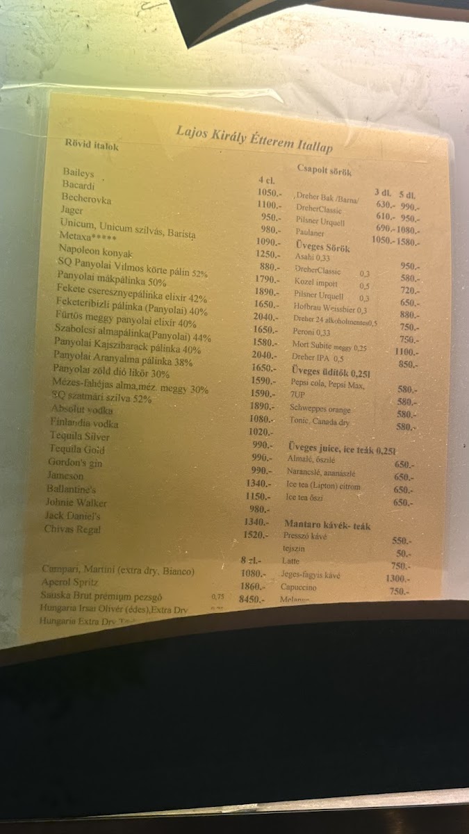 Menu Lajos Király Étterem-8