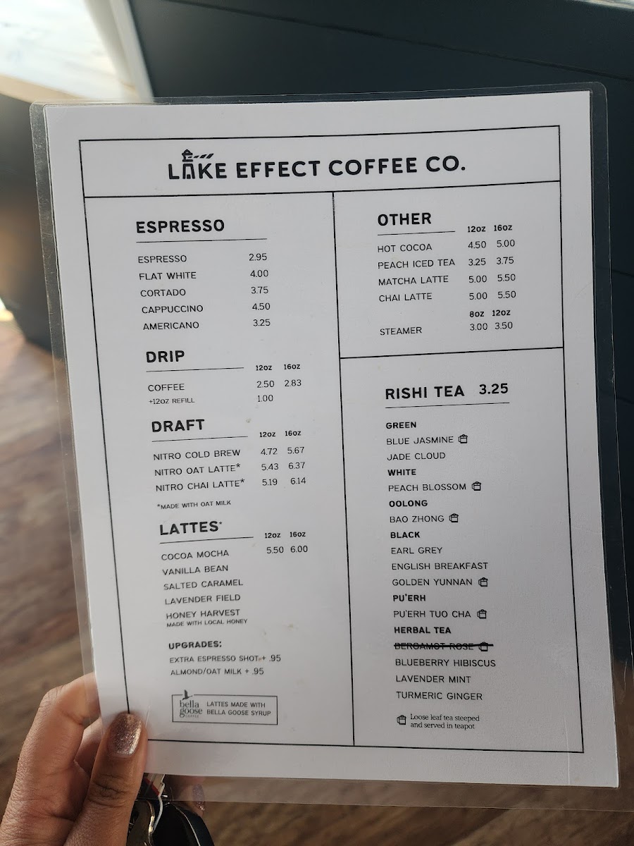 Menu Lake Effect Coffee Company-1
