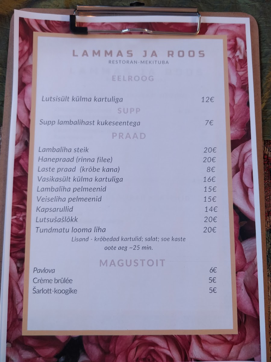 Menu Lammas Ja Roos-1