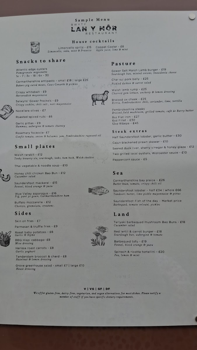 Menu Lan Y Môr Restaurant Saundersfoot-4