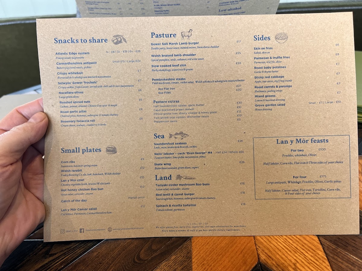 Menu Lan Y Môr Restaurant Saundersfoot-7