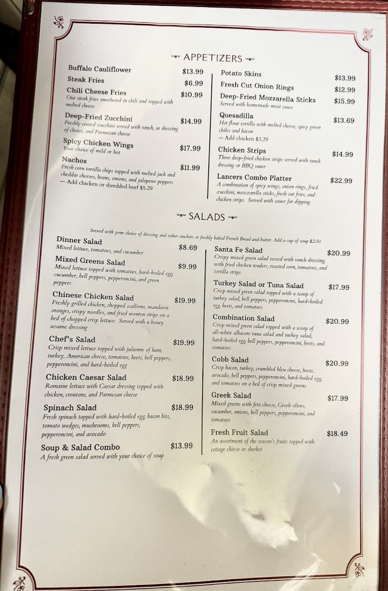 Menu Lancers Family Restaurant-1