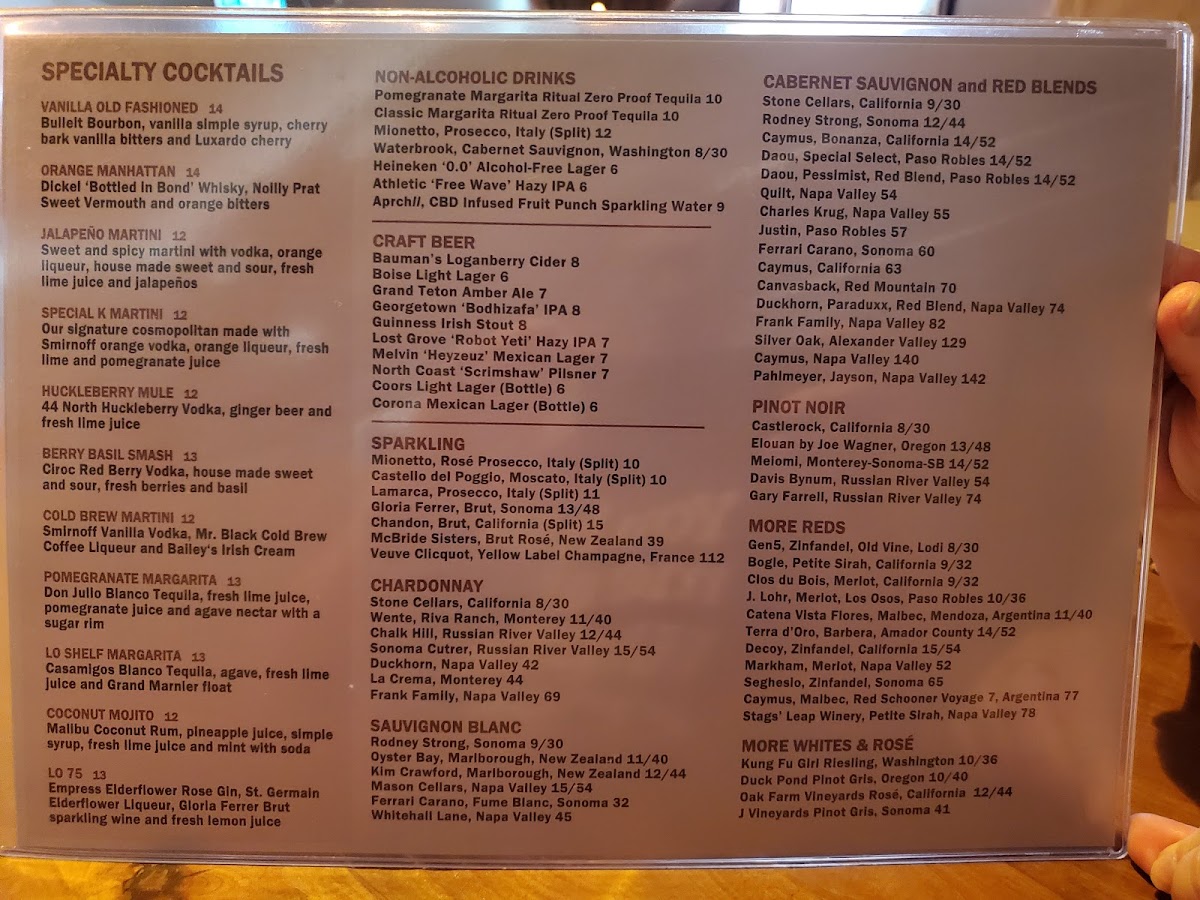 Menu Land Ocean Restaurant Meridian-1