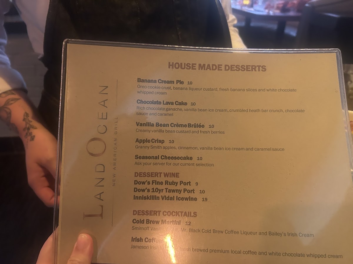 Menu Land Ocean Restaurant Meridian-4