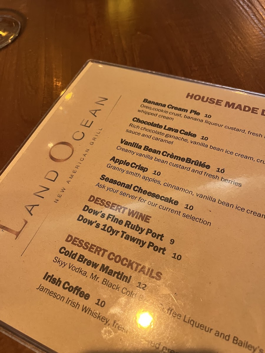 Menu Land Ocean Restaurant Meridian-9