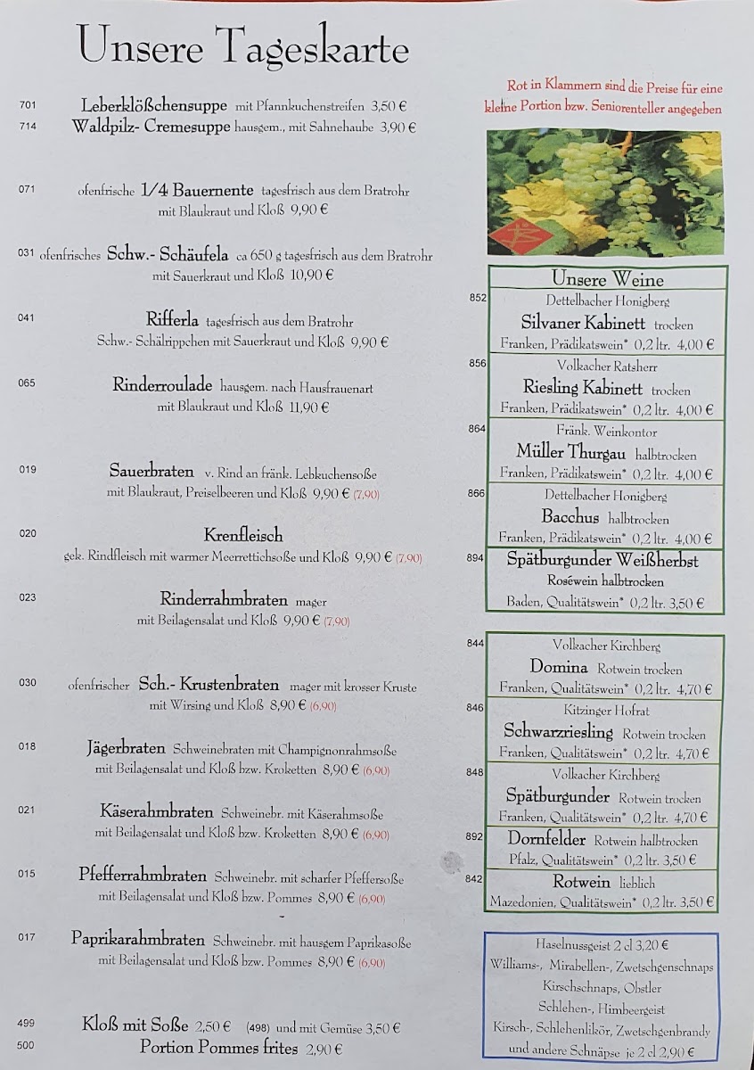Menu Landgasthaus Waldesruh Zum Schnörla-1