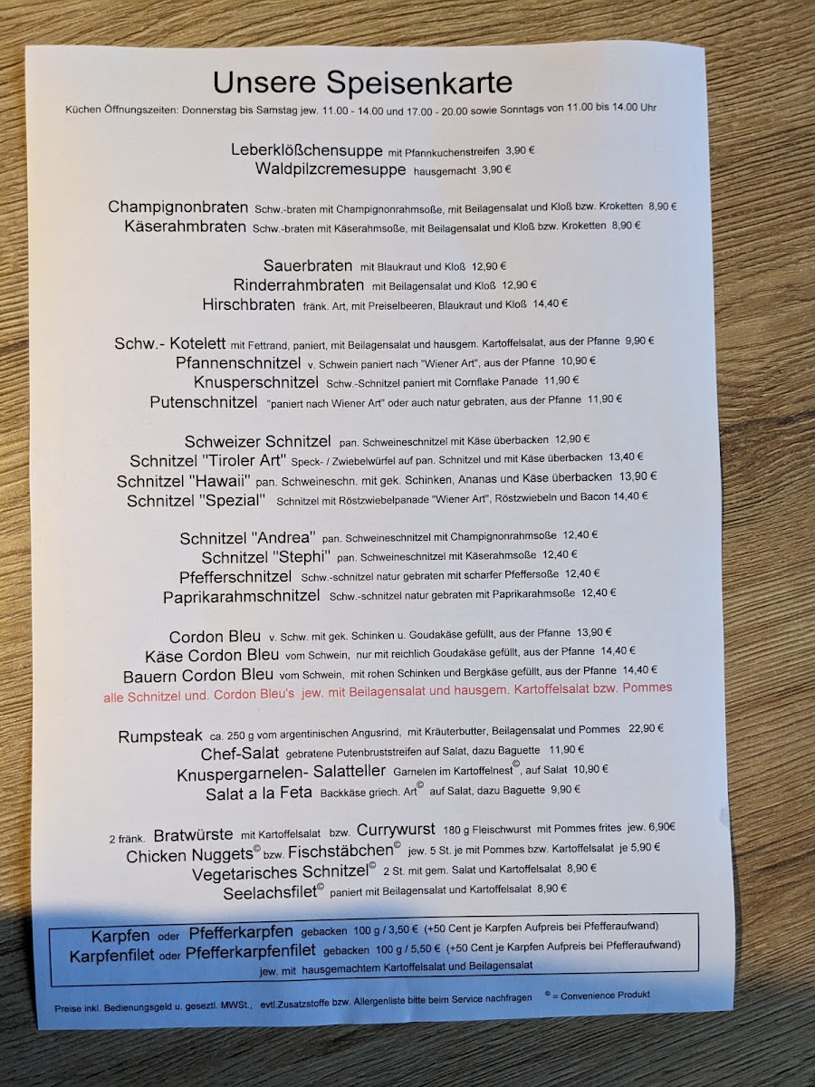 Menu Landgasthaus Waldesruh Zum Schnörla-3