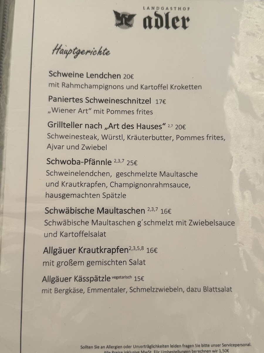 Menu Landgasthof Adler-1