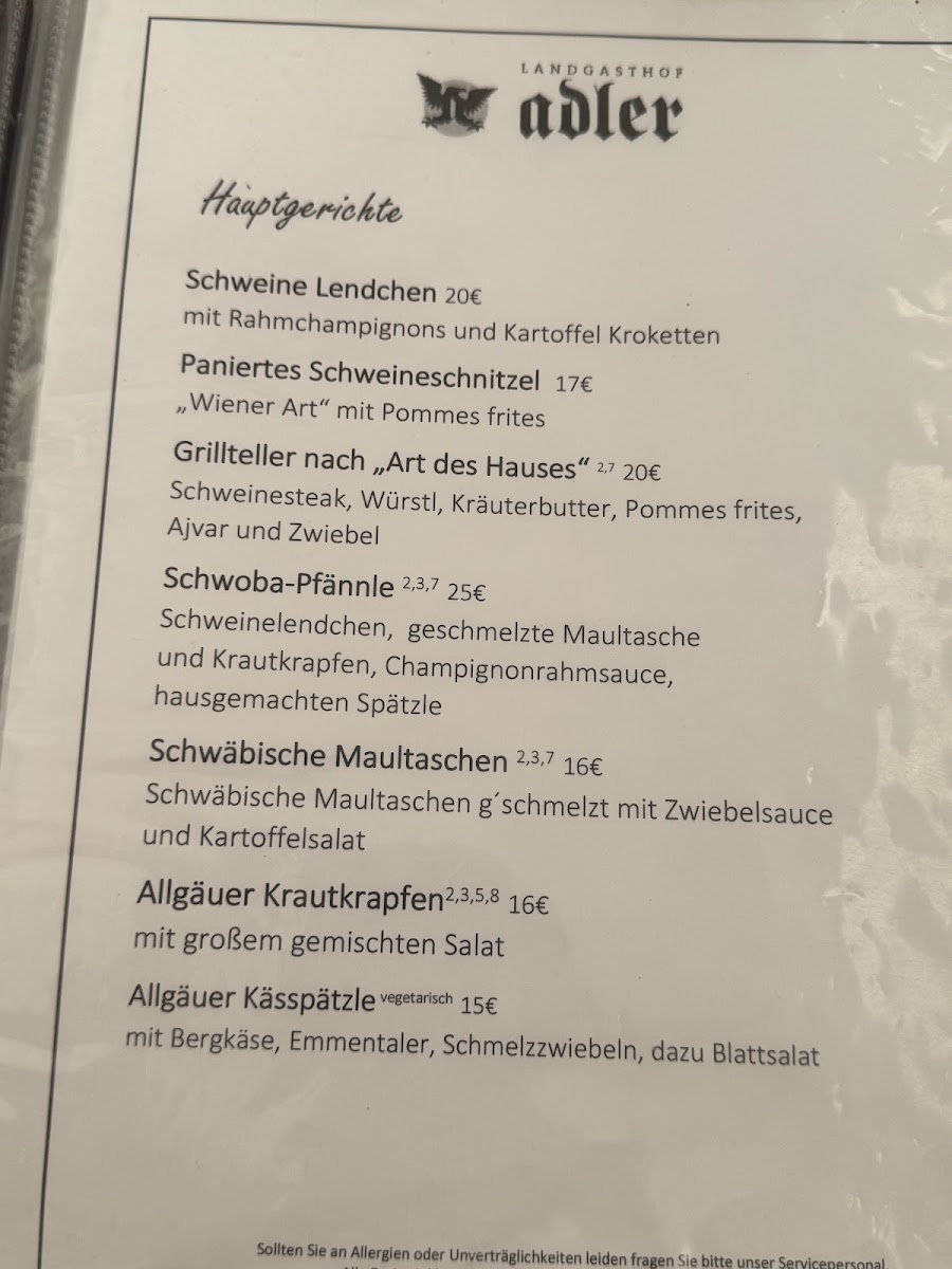 Menu Landgasthof Adler-2