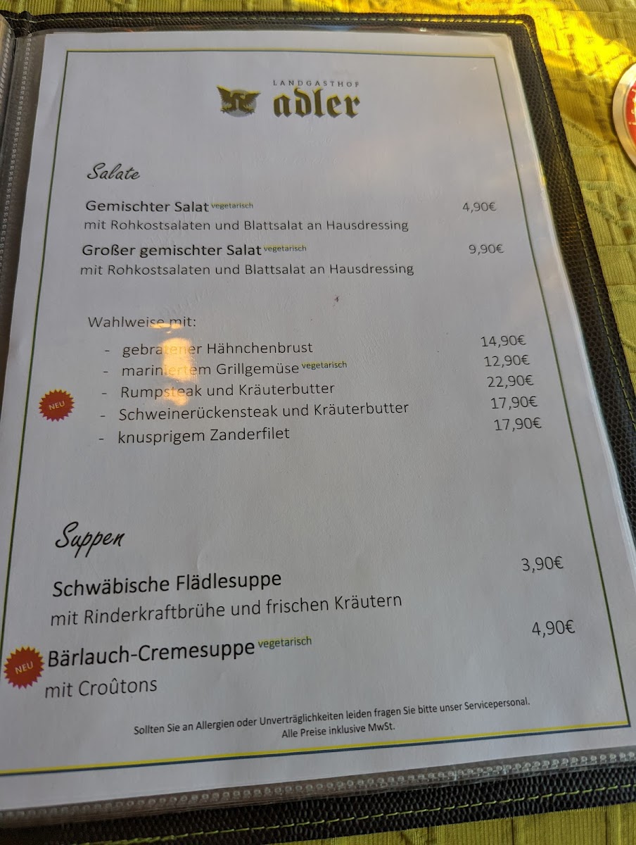 Menu Landgasthof Adler-8