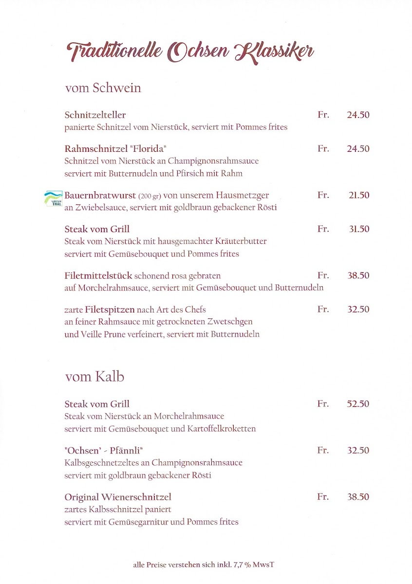 Menu Landgasthof Ochsen-2