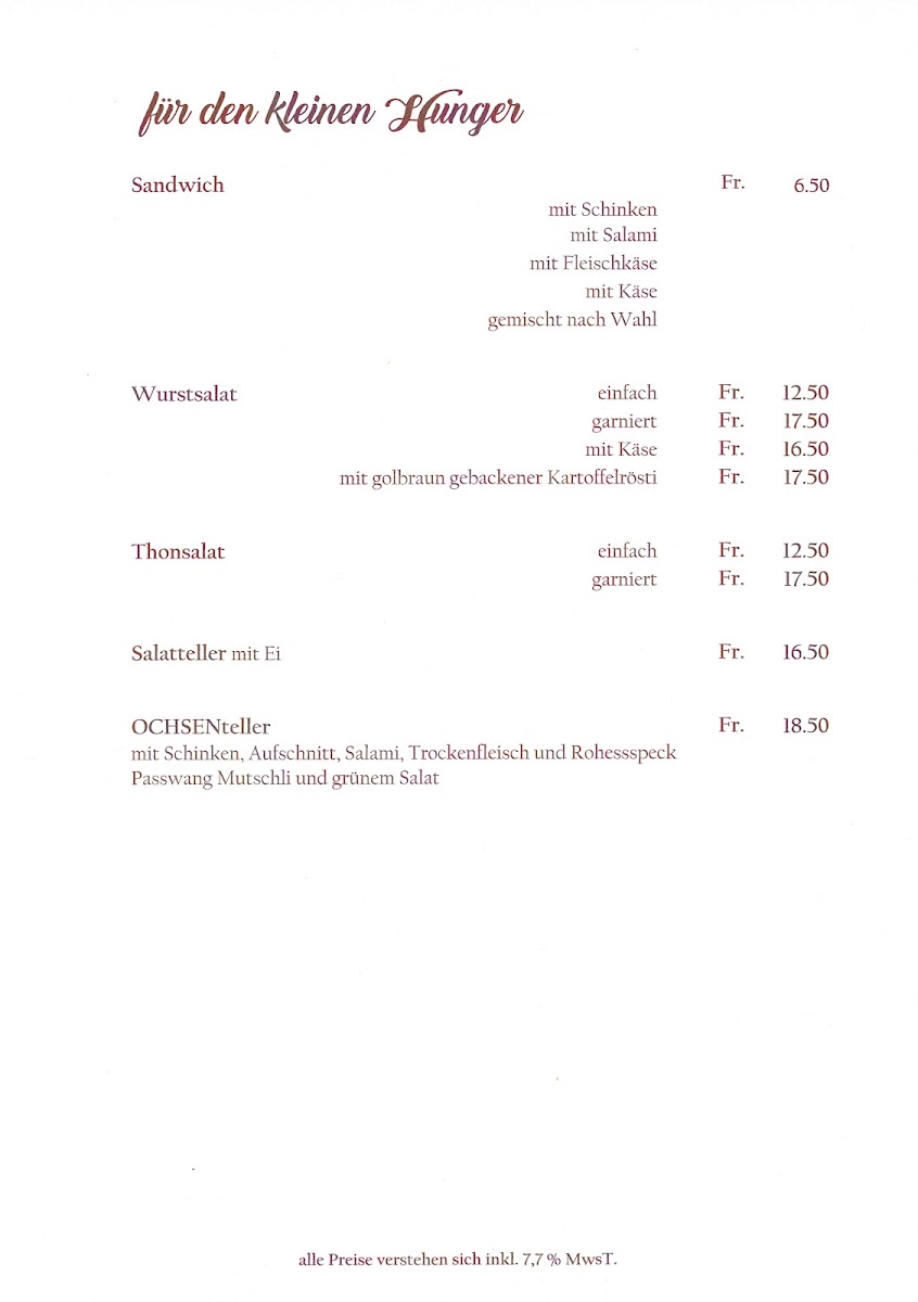 Menu Landgasthof Ochsen-8