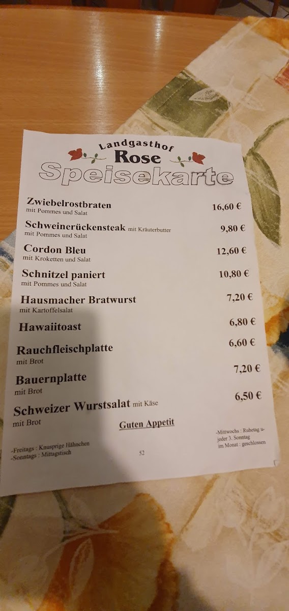 Menu Landgasthof Rose Kohler-2