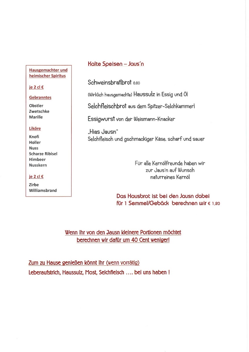 Menu Landgasthof Spitzerwirt-3