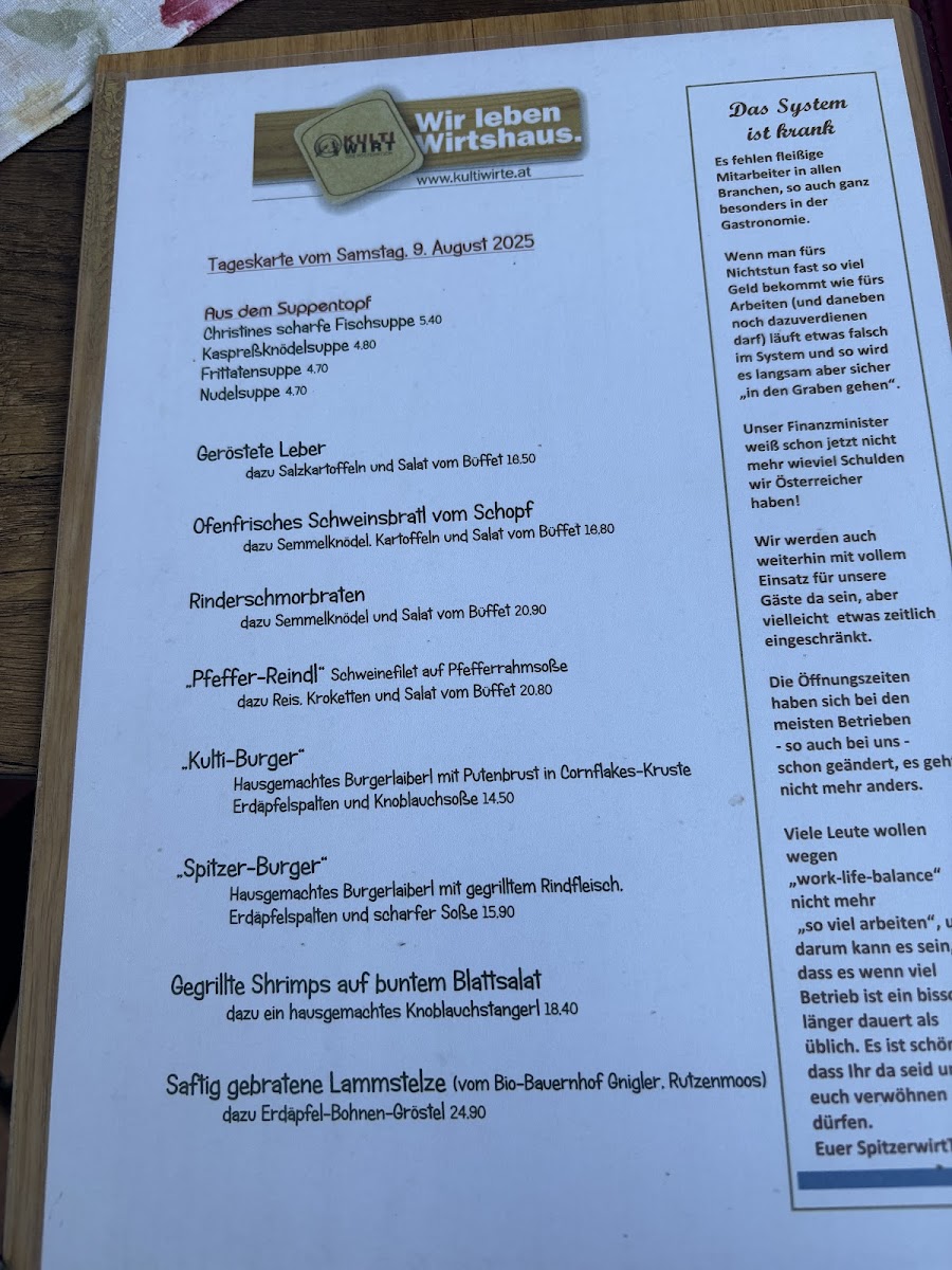 Menu Landgasthof Spitzerwirt-5