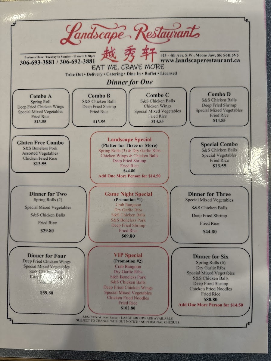 Menu Landscape Restaurant Ltd-3