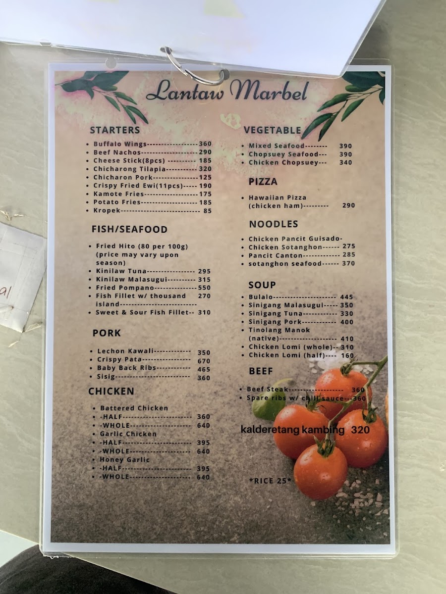 Menu Lantaw-Marbel Resort Hotel-3